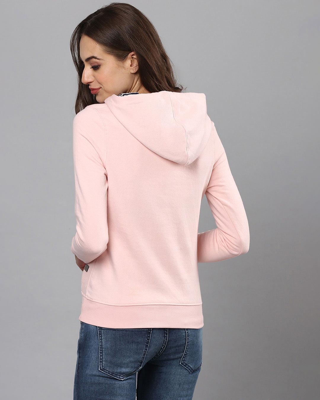 Shop Women's Pink Printed Stylish Casual Sweatshirt-Back