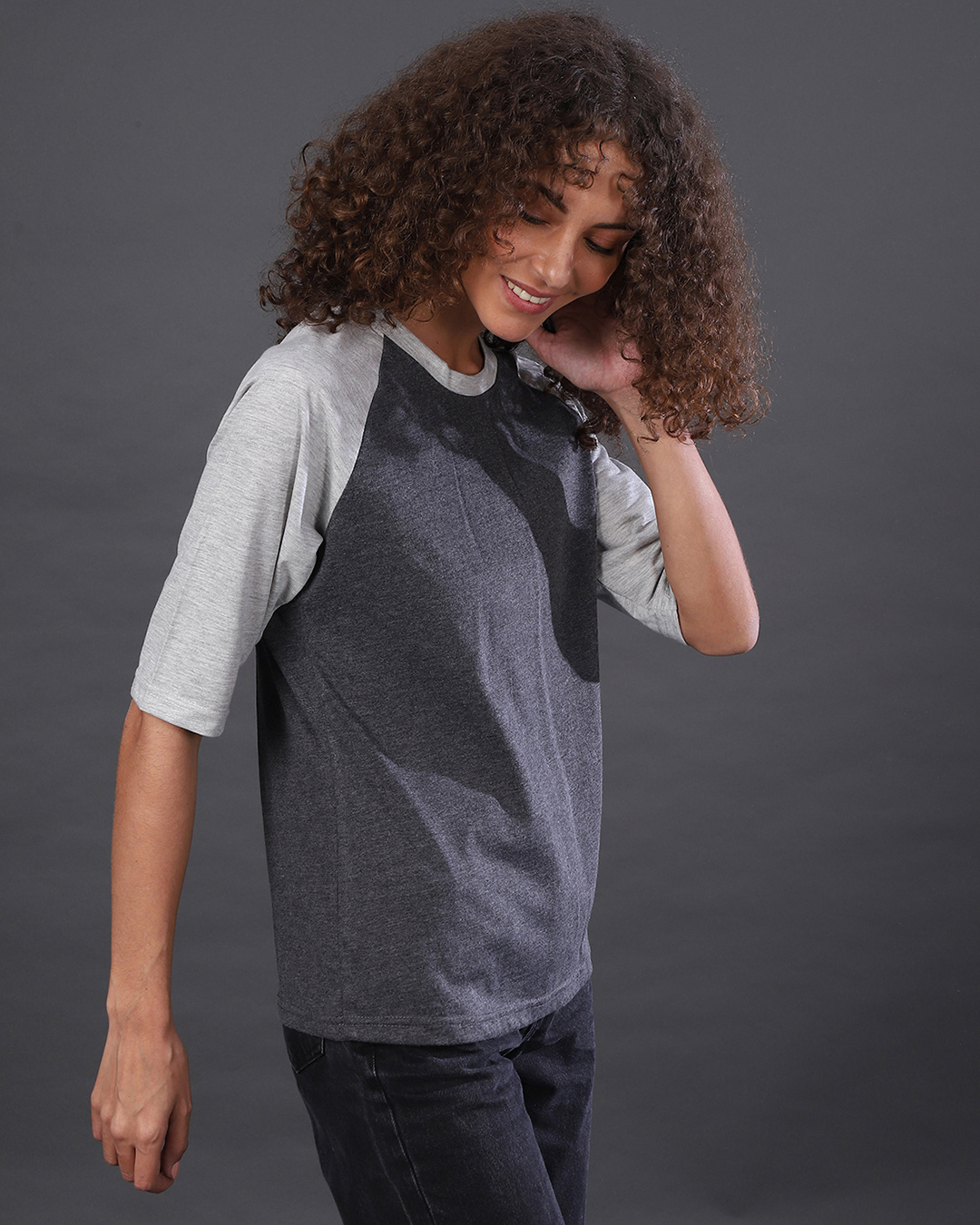Shop Women's Black Colorblock Regular Fit Top-Back
