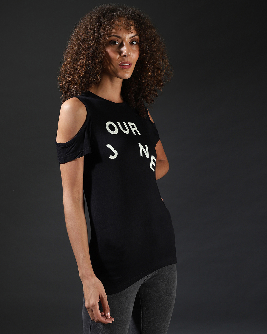 Shop Women's Black Printed Regular Fit Top-Back