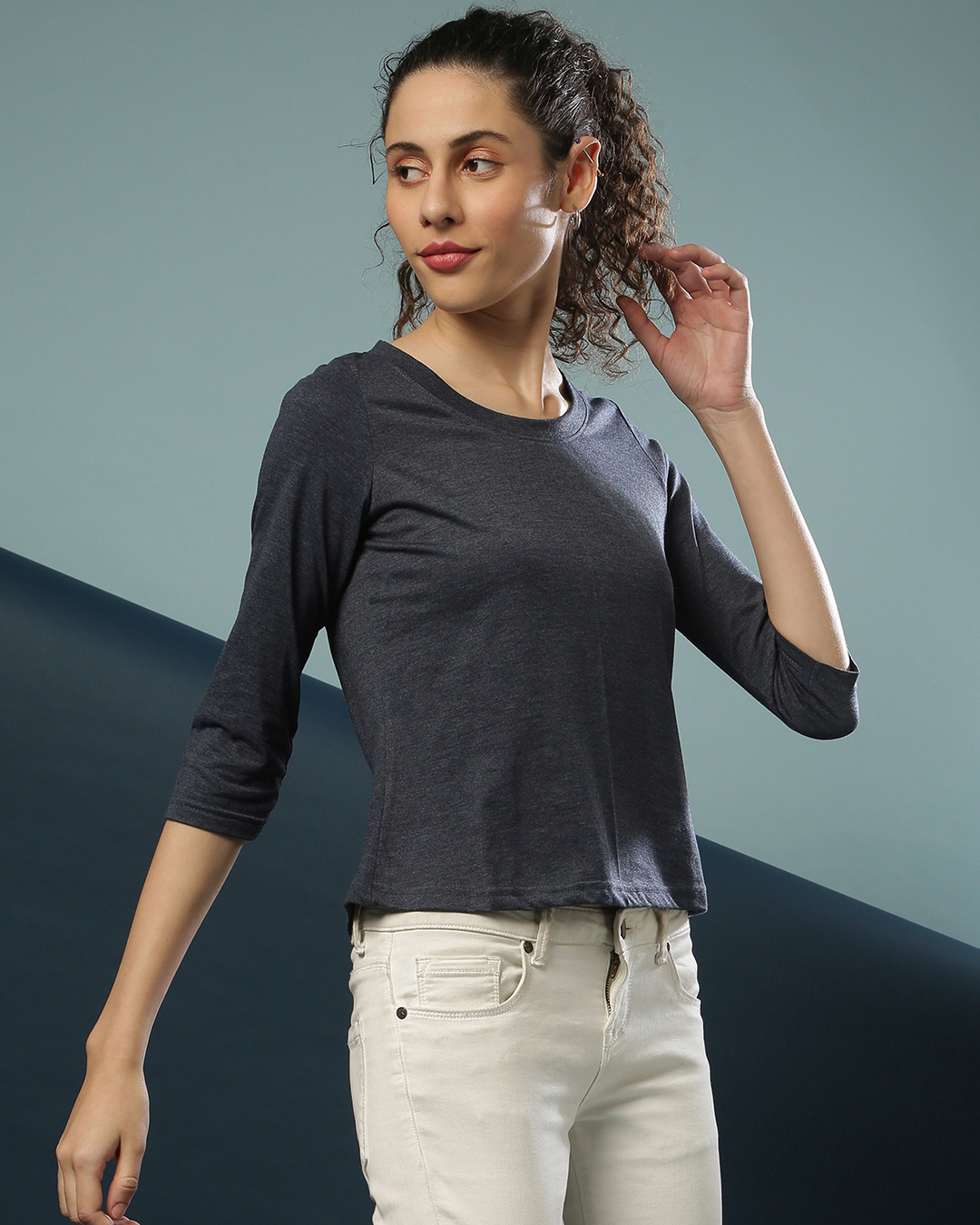 Shop Women's Blue Regular Fit Top-Back