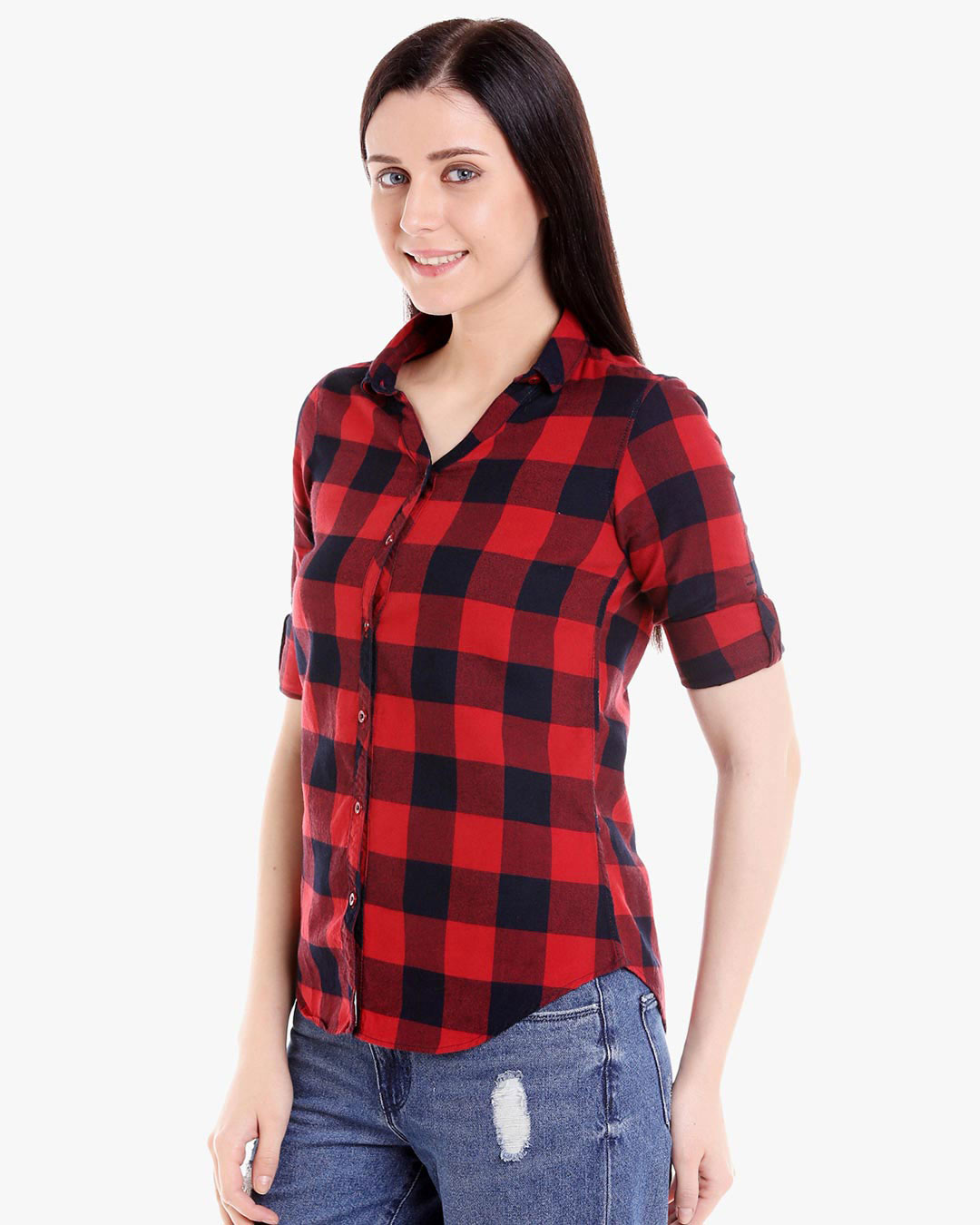 Shop Women's Checkered Casual Shirt-Back
