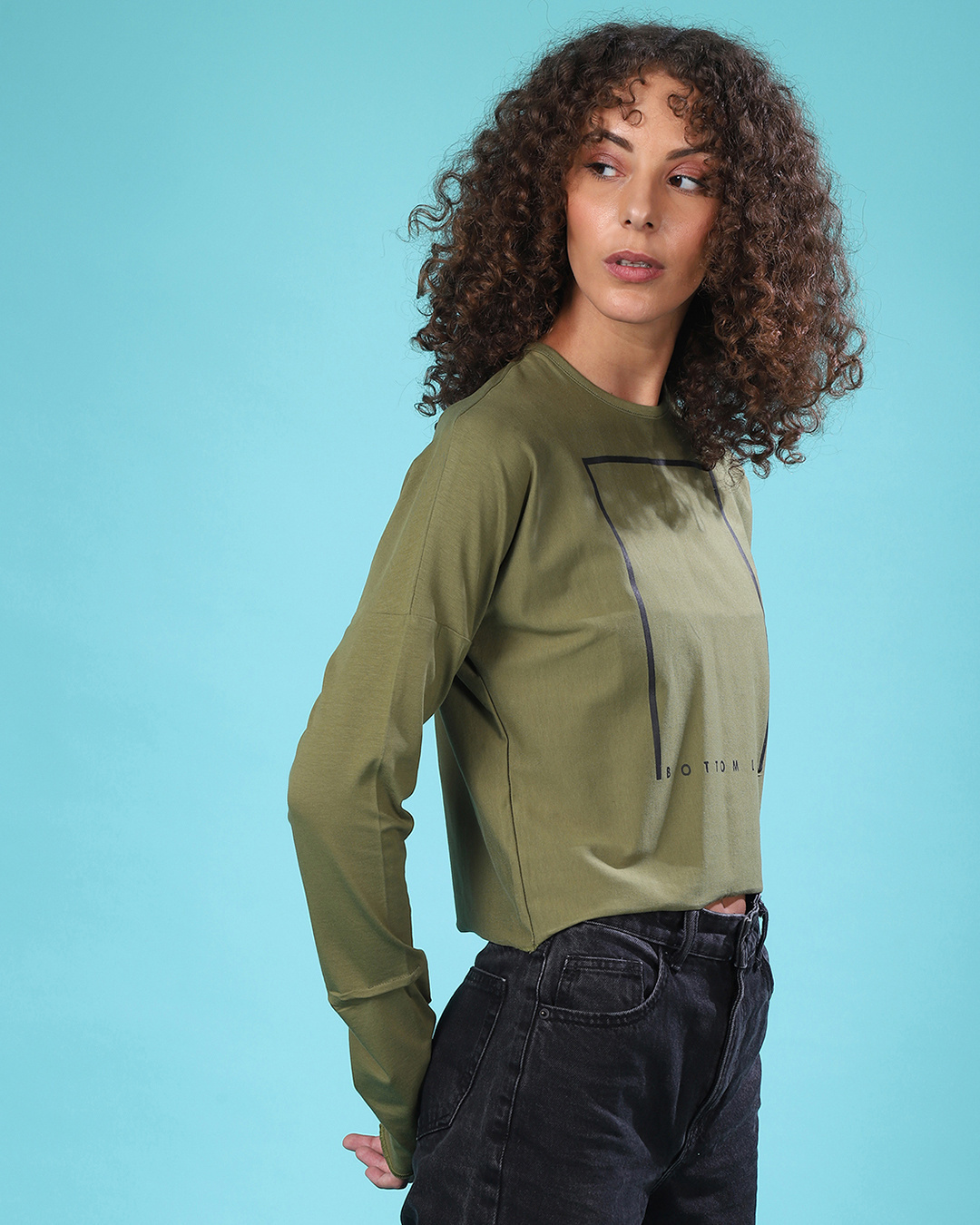 Shop Women's Green Printed Regular Fit Top-Back