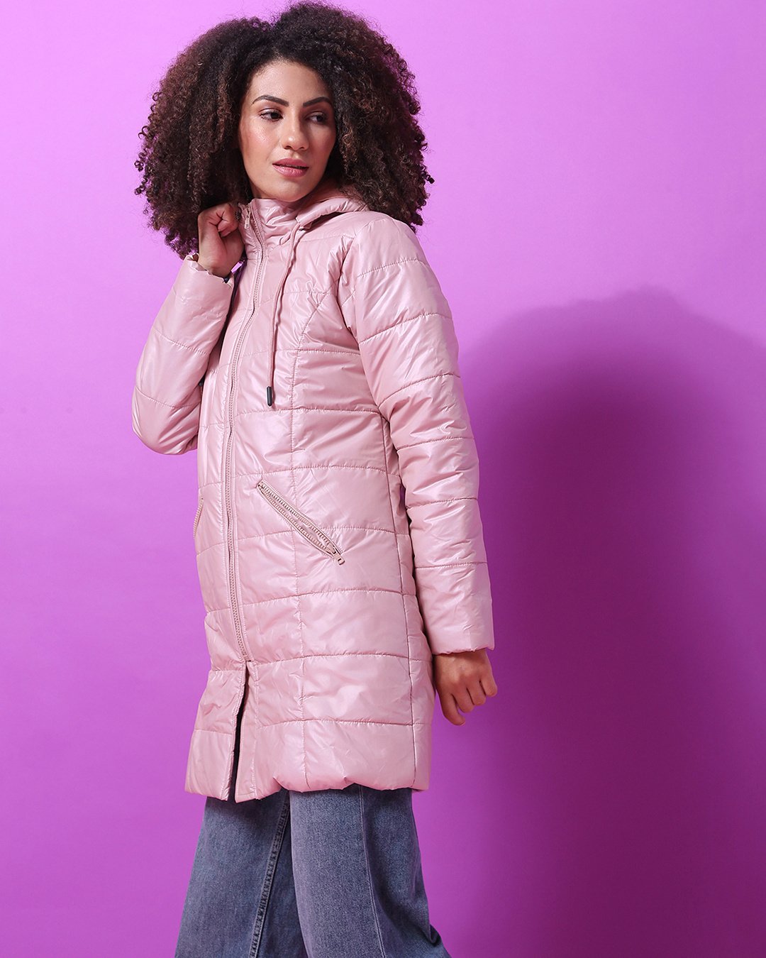 Shop Women's Pink Regular Fit Jackets-Back