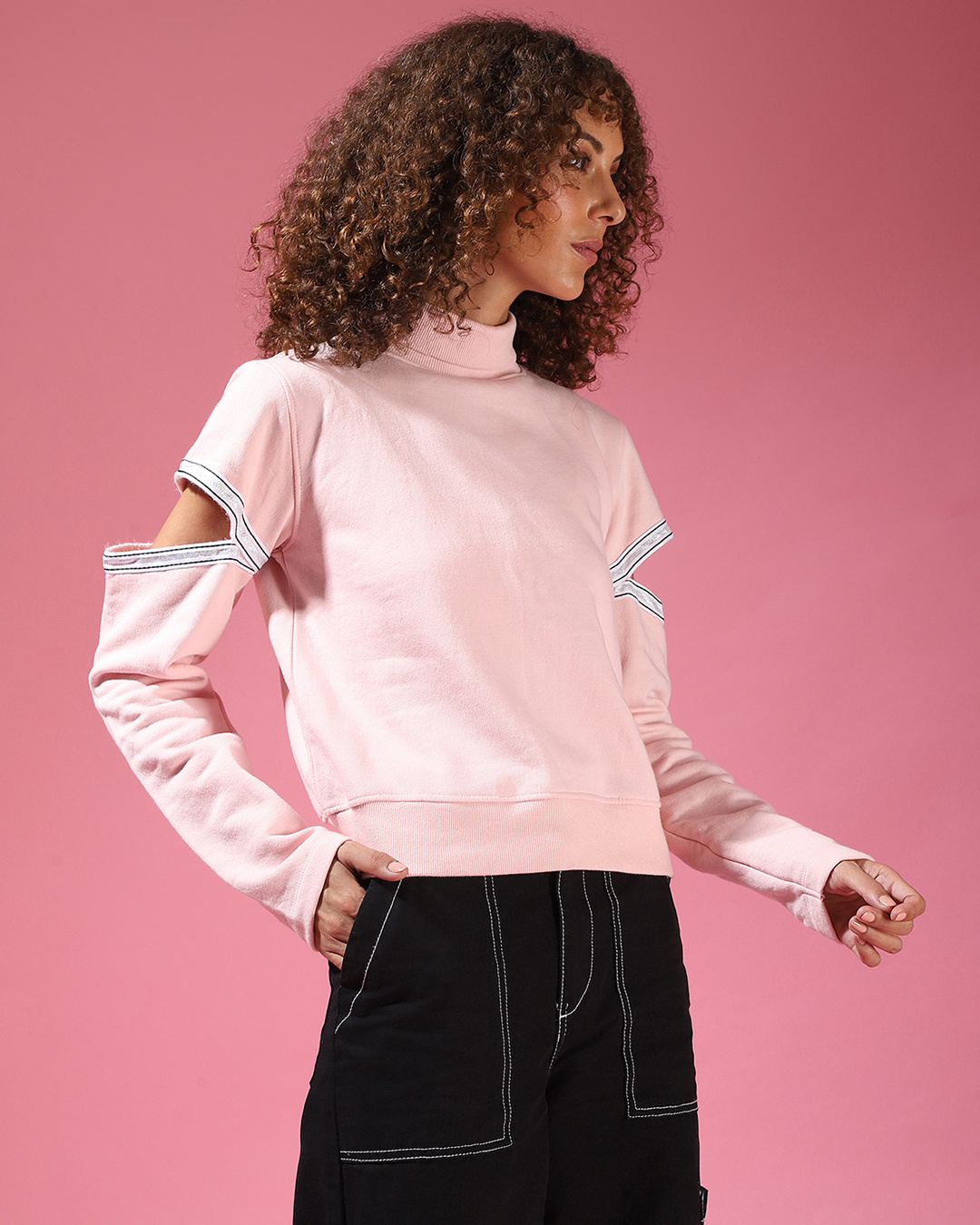 Shop Women's Pink Regular Fit Sweatshirt-Back