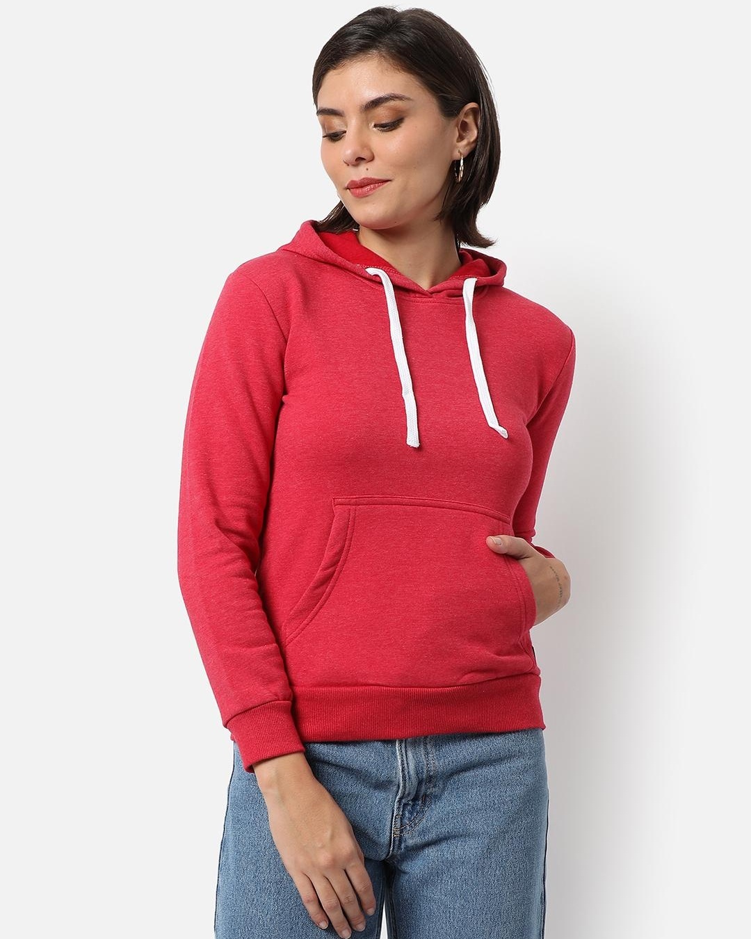 Shop Women's Red Hoodie-Back