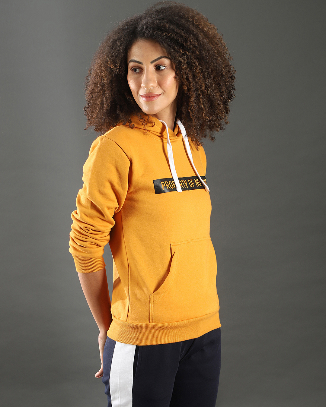 Shop Women's Yellow Printed Regular Fit Sweatshirt-Back