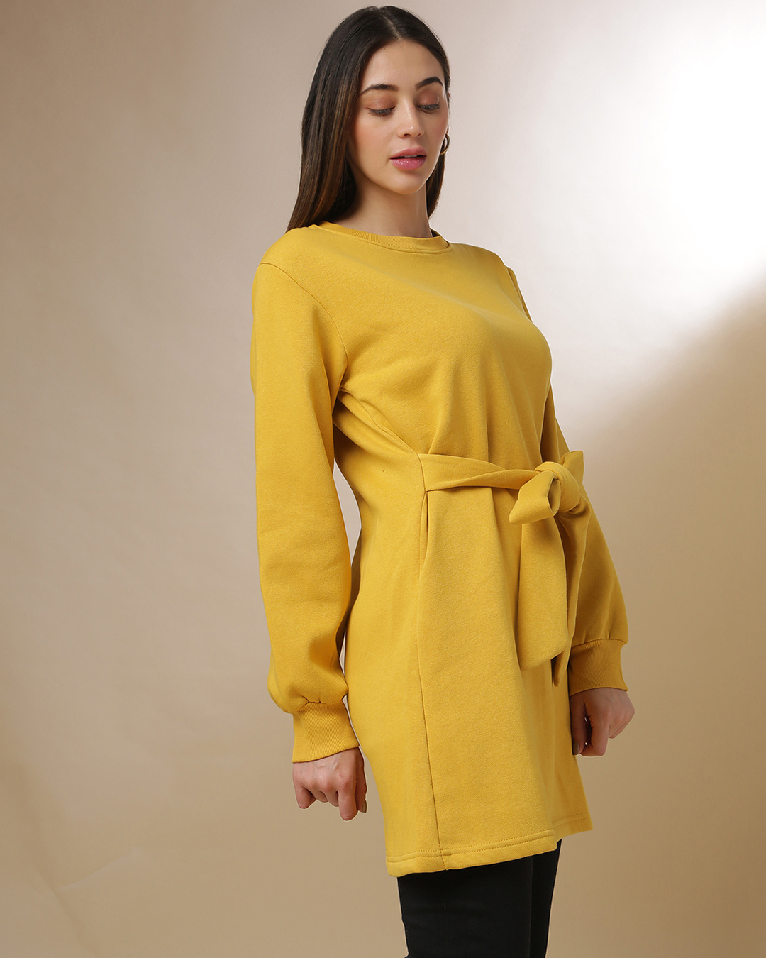 Shop Women's Yellow Regular Fit Dress-Back