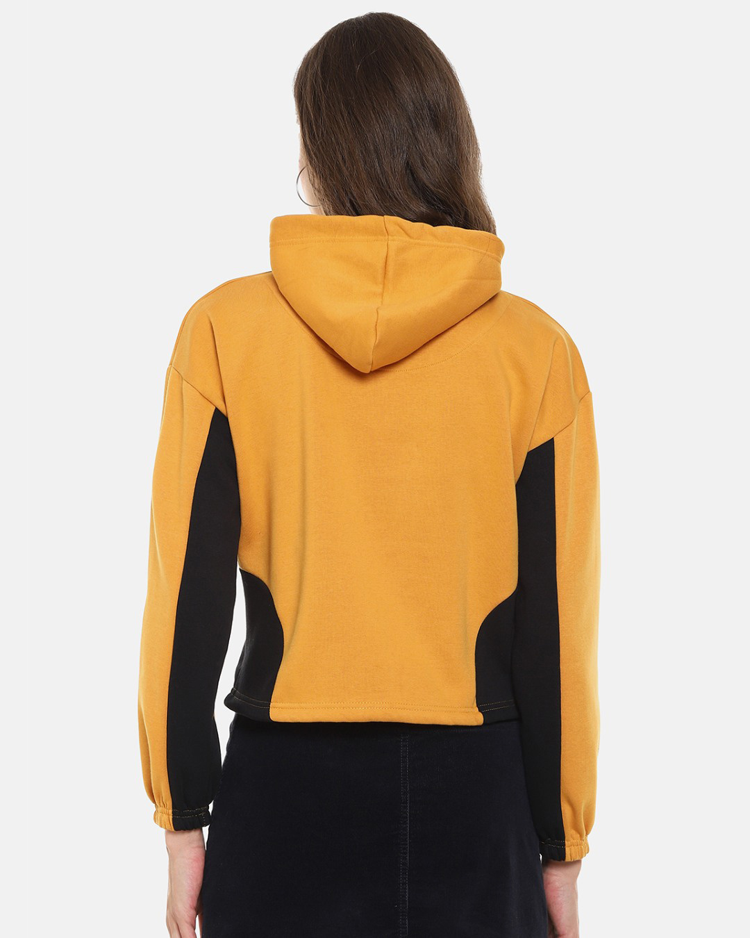 Shop Women's Yellow Solid Stylish Casual Sweatshirt-Back