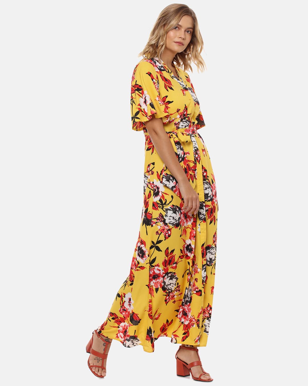 Shop Women Stylish Floral Design Casual Dresses-Back