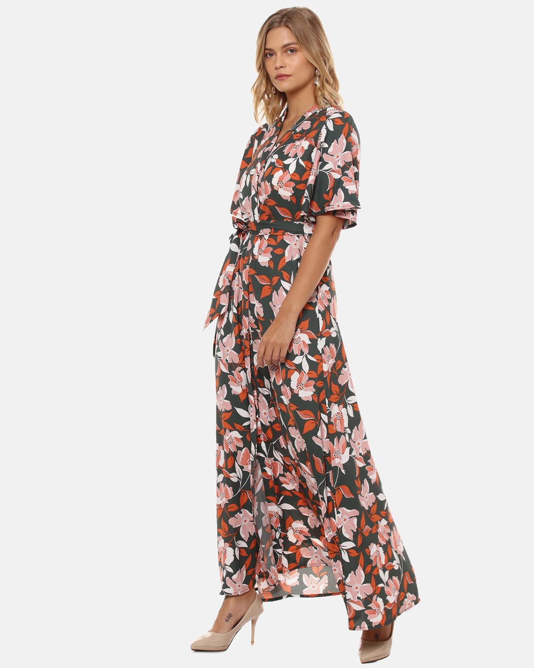 Shop Women Stylish Floral Design Casual Dresses-Back