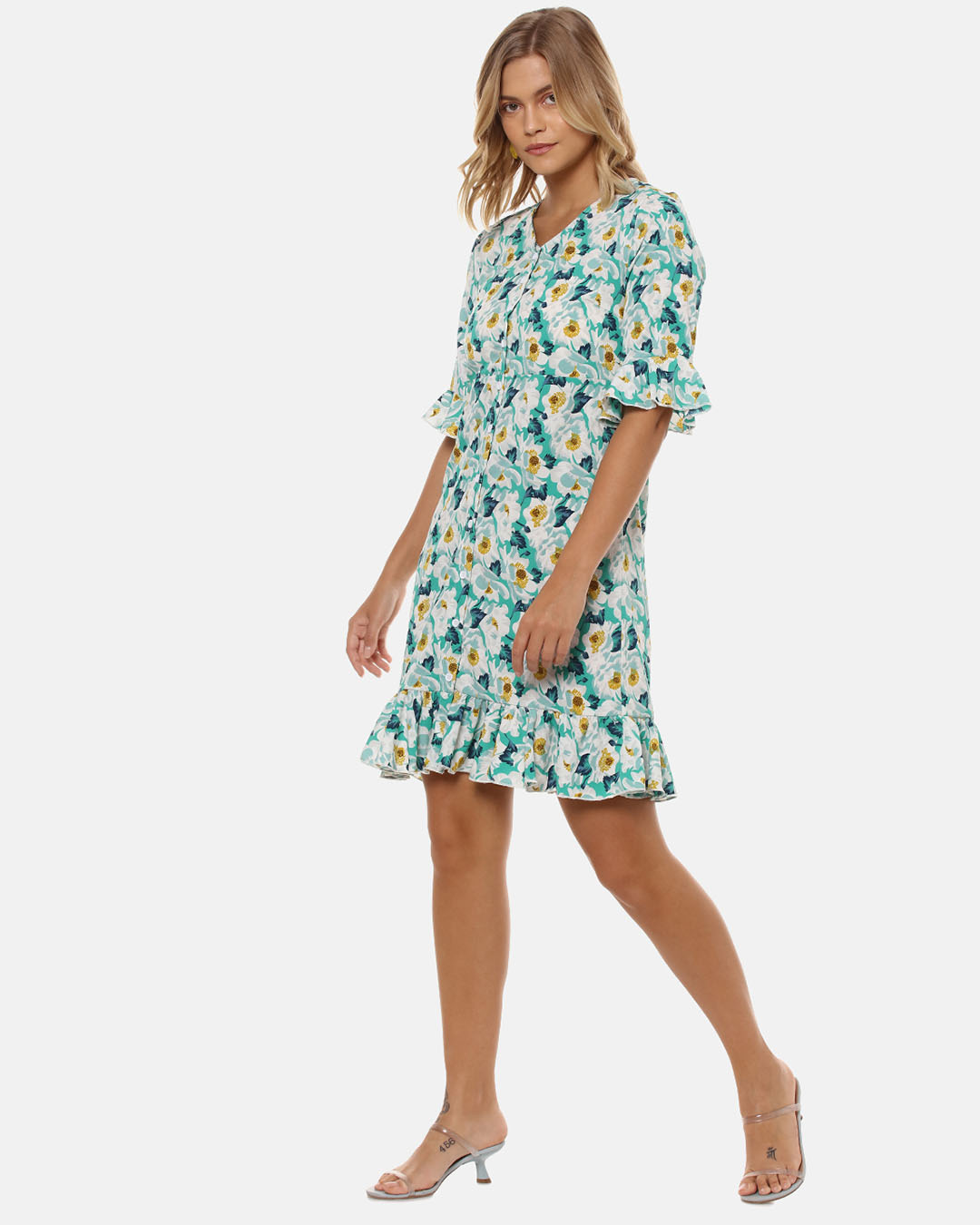 Shop Women Stylish Floral Design Casual Dresses-Back