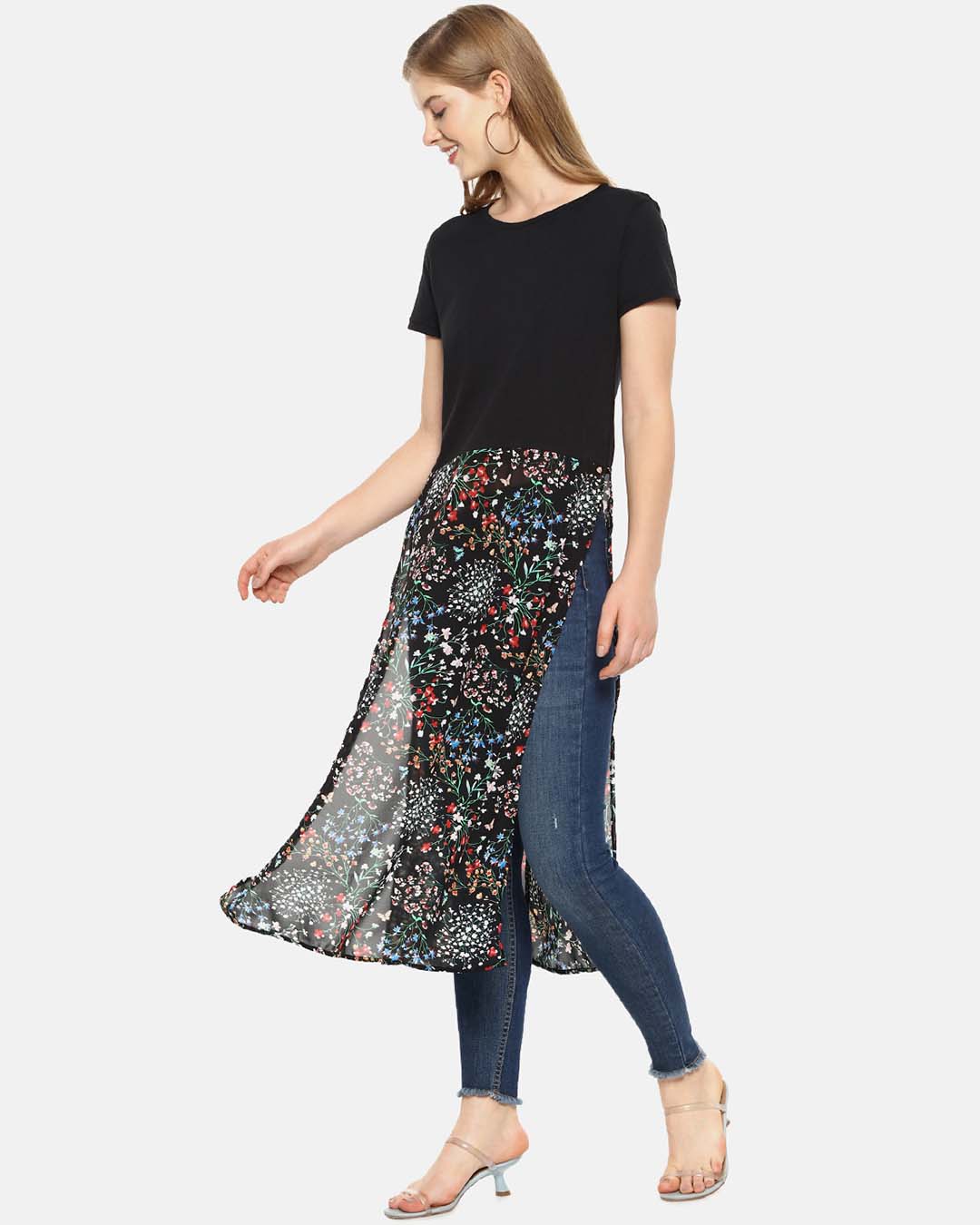 Shop Women Stylish Floral Design Casual Dress-Back