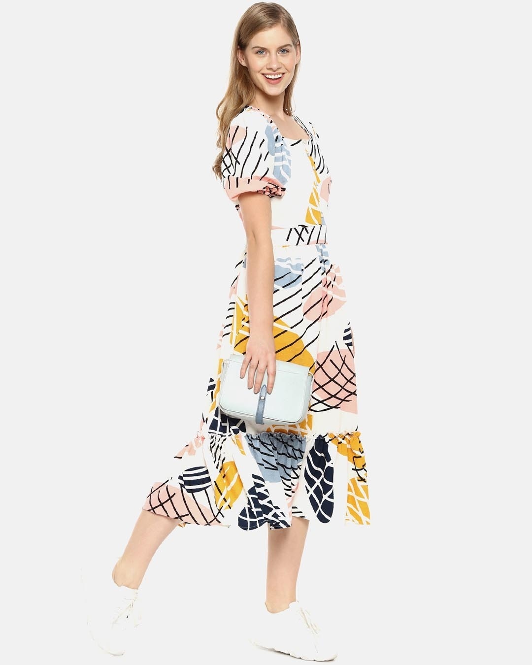 Shop Women Stylish Graphic Design Casual Dress-Back