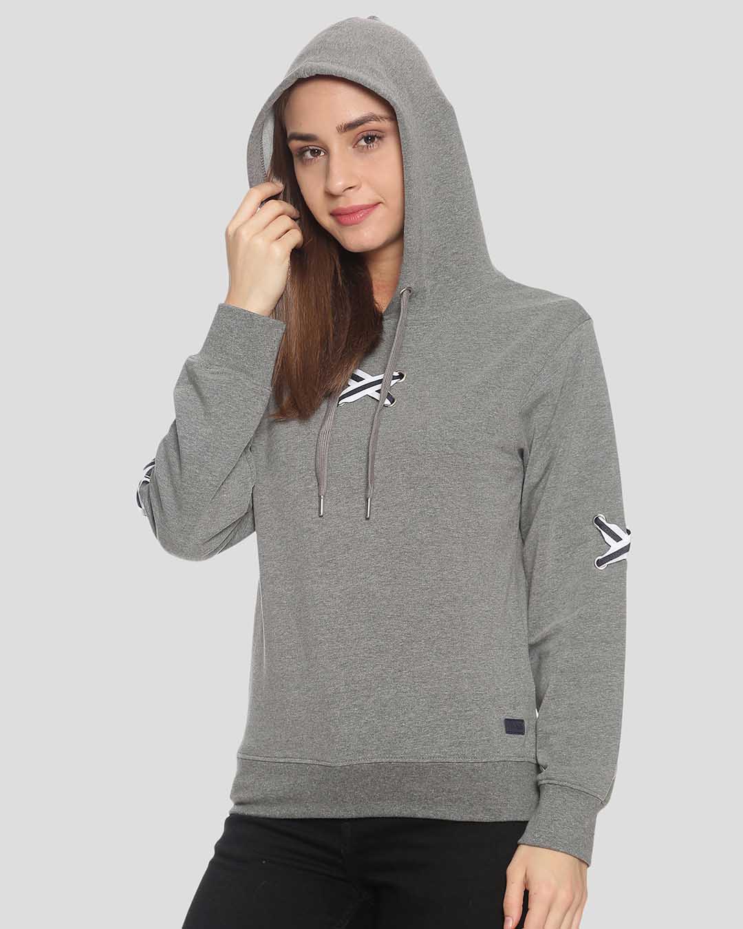 Shop Women Stylish Hooded Sweatshirt-Back