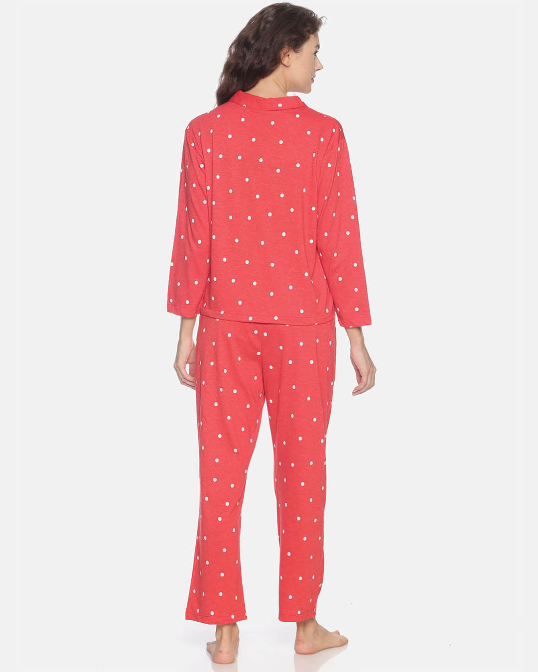 Shop Women's Red Printed Stylish Night Suit-Back