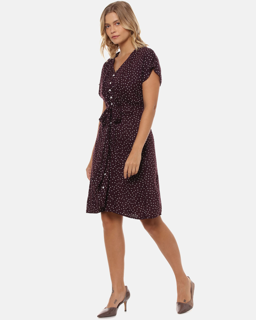 Shop Women's Stylish Polka Dots Casual Dress-Back