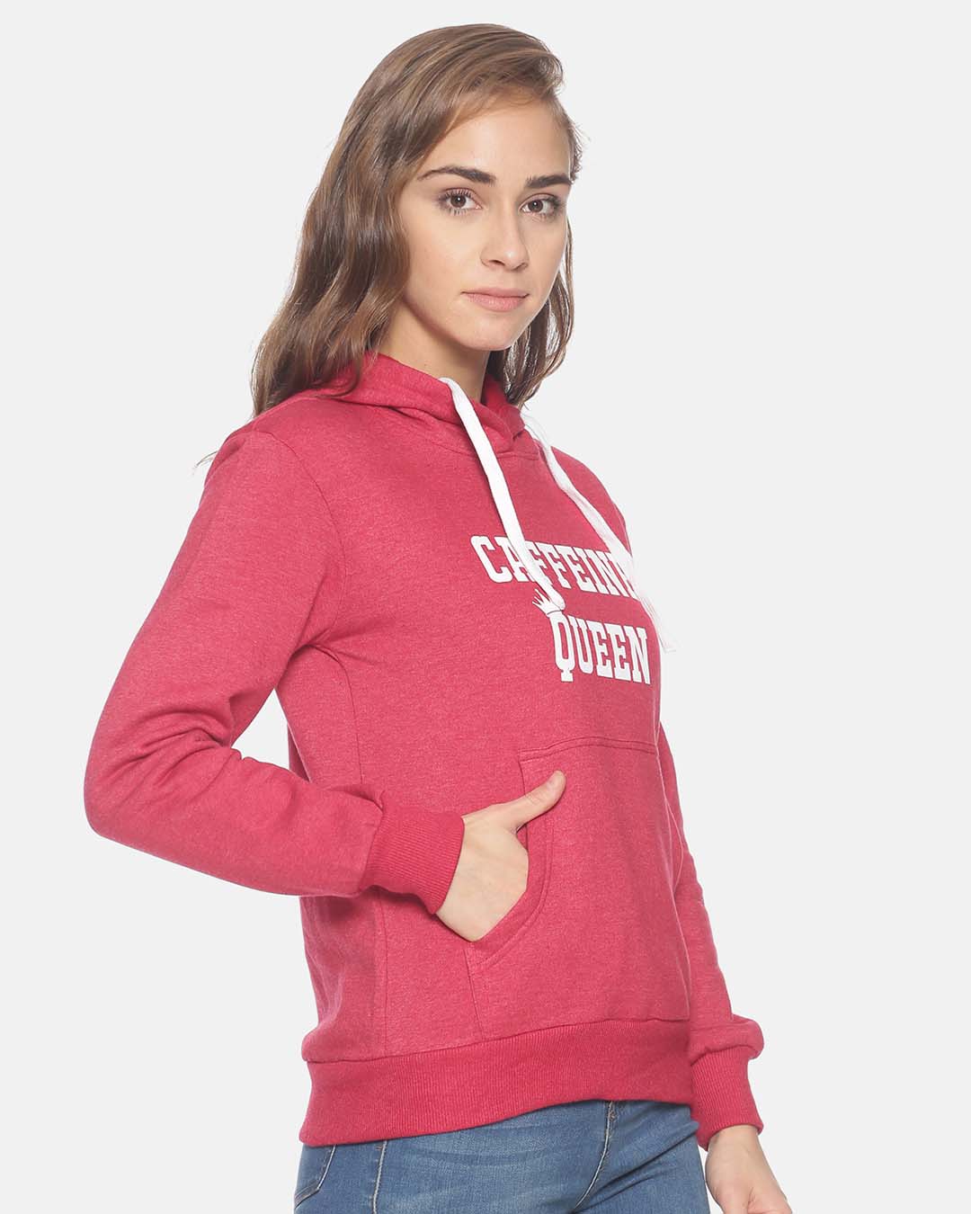 Shop Women Stylish Printed Hooded Sweatshirt-Back