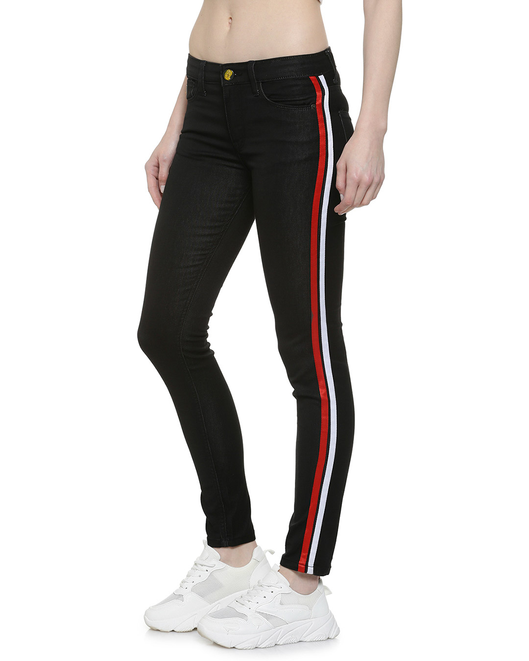 Shop Women's Stylish Side Striped Denim Jeans-Back