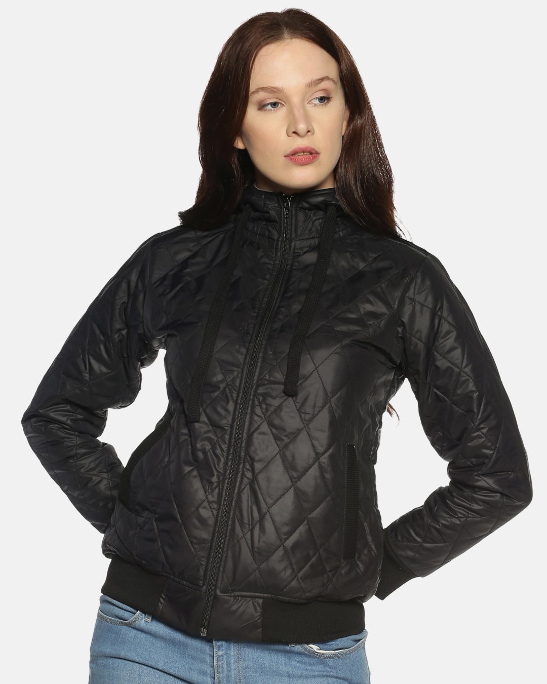 Shop Women's Stylish Solid Casual Denim Jacket-Back
