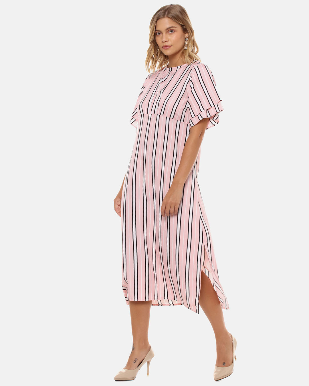 Shop Women Stylish Striped Design Casual Dresses-Back