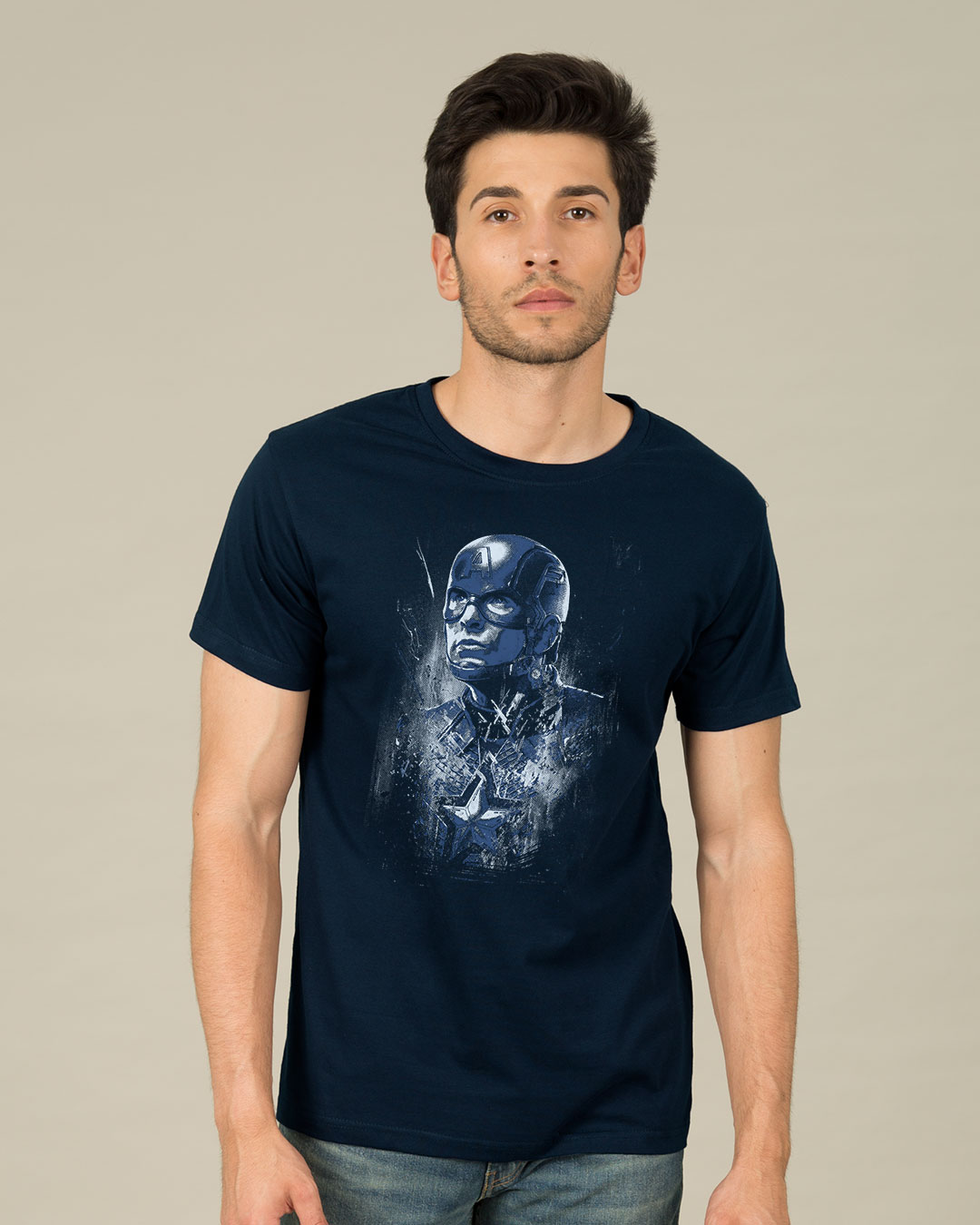 Shop Cap Blue Half Sleeve T-Shirt (AVL)-Back