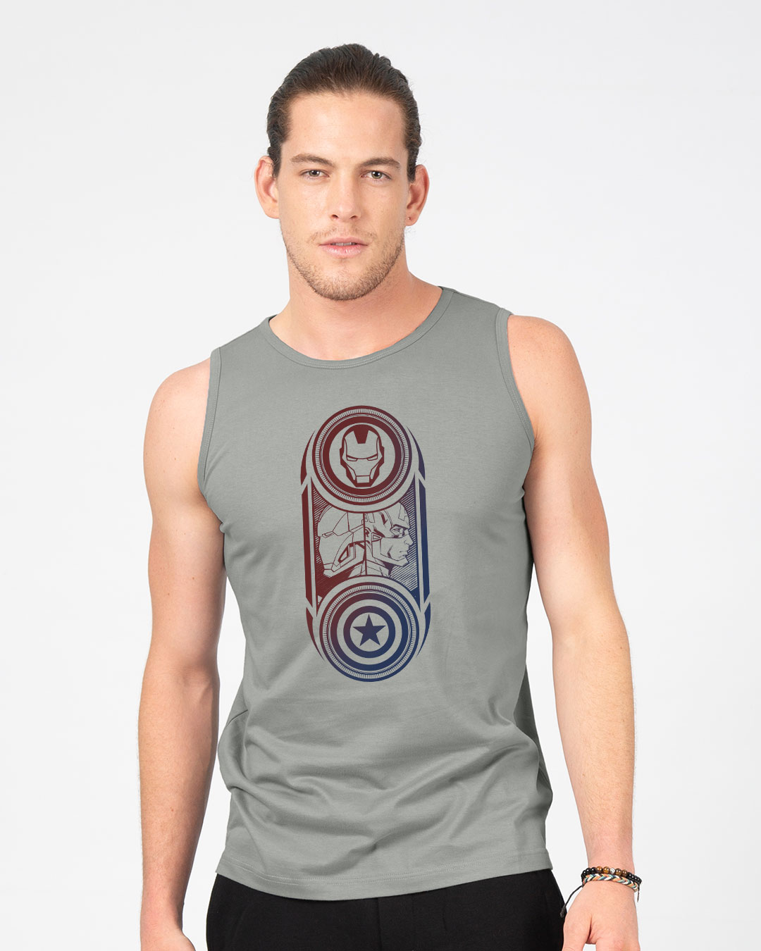 Buy Captain America Iron Man Vest (AVL) for Men grey Online at Bewakoof