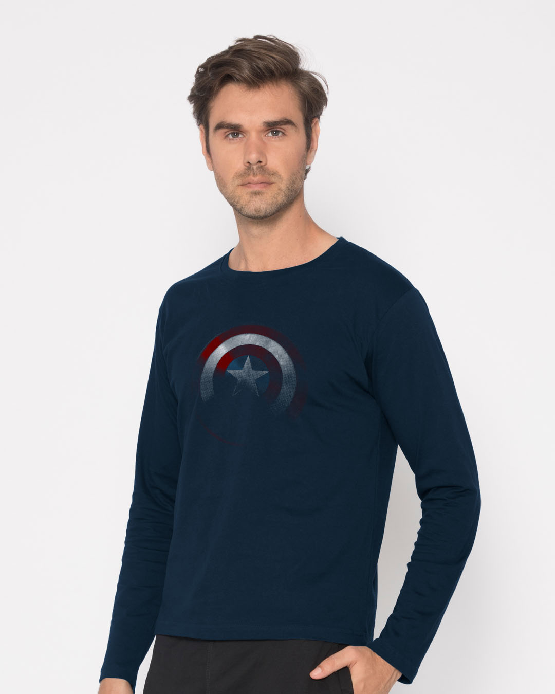 Shop Captain America Shadows Full Sleeve T-Shirt (AVL)-Back