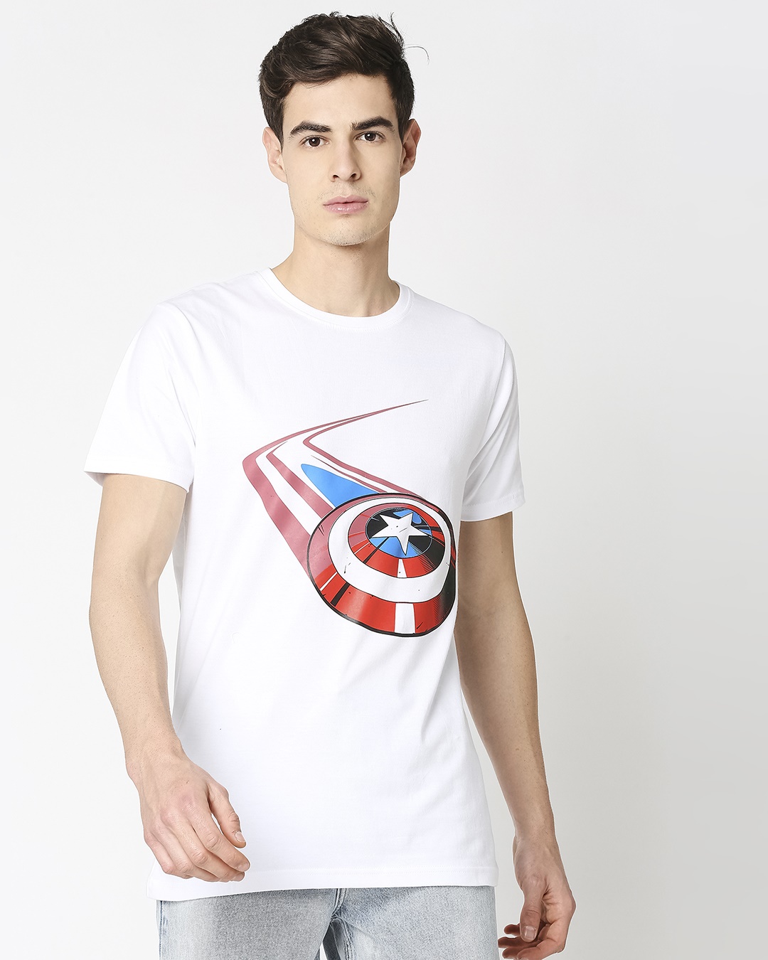 Shop Captain Shield Half Sleeves T-Shirt-Back