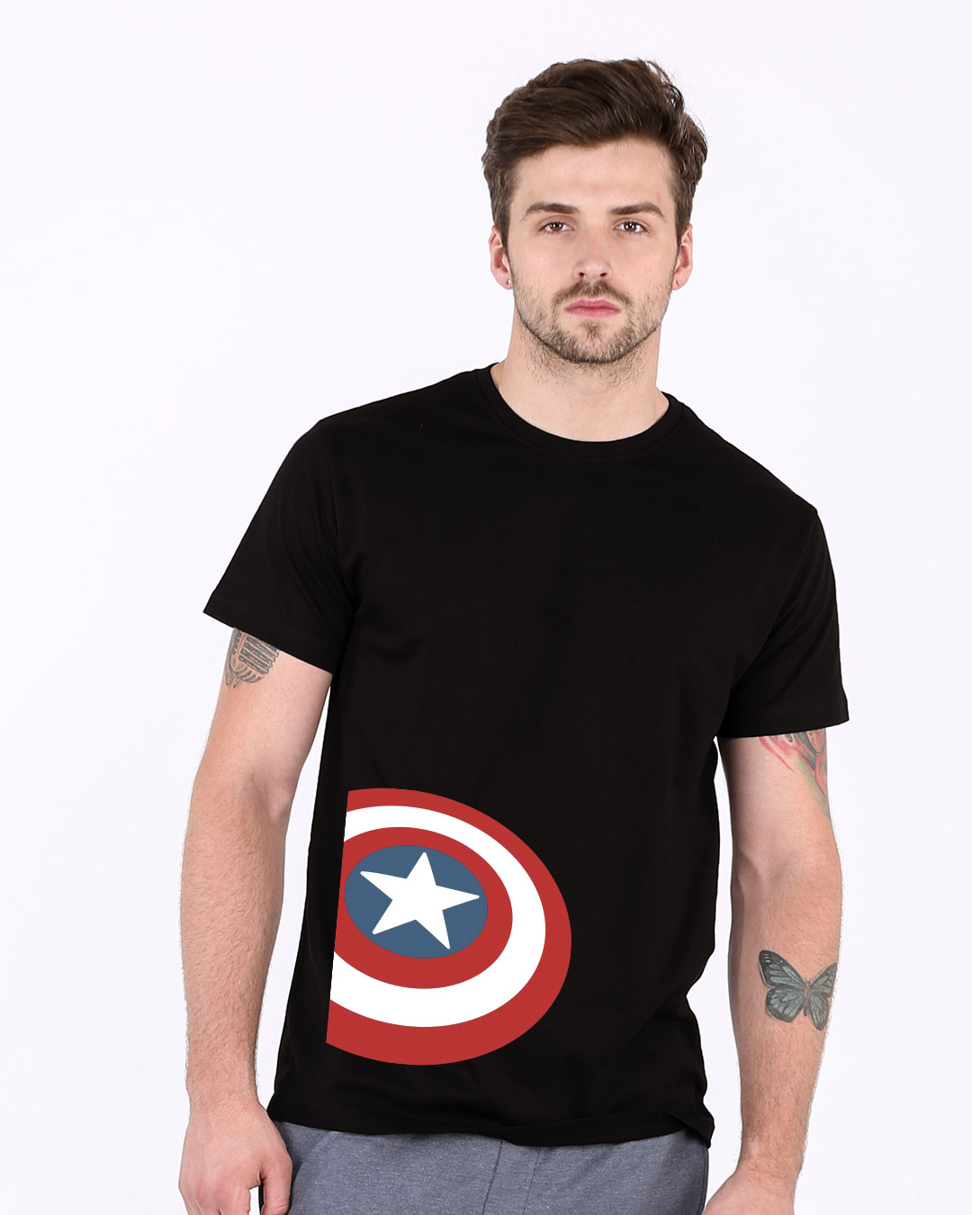Shop Captain Side Shield Half Sleeve T-Shirt (AVL)-Back