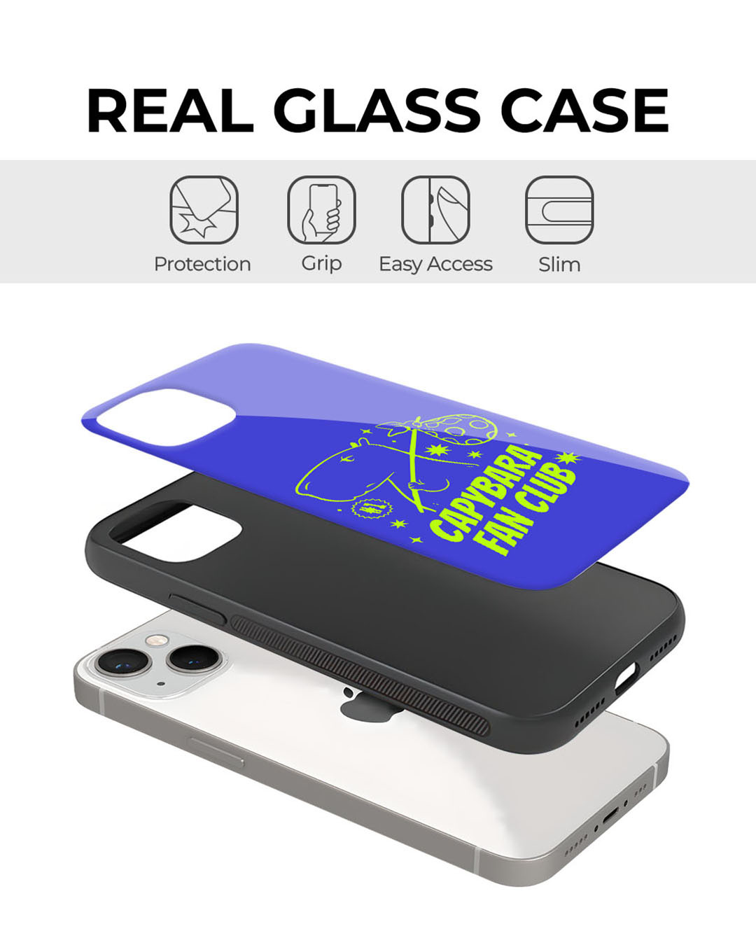 Shop Capybara Fan Club Premium Glass Cover for Apple iPhone XR-Back