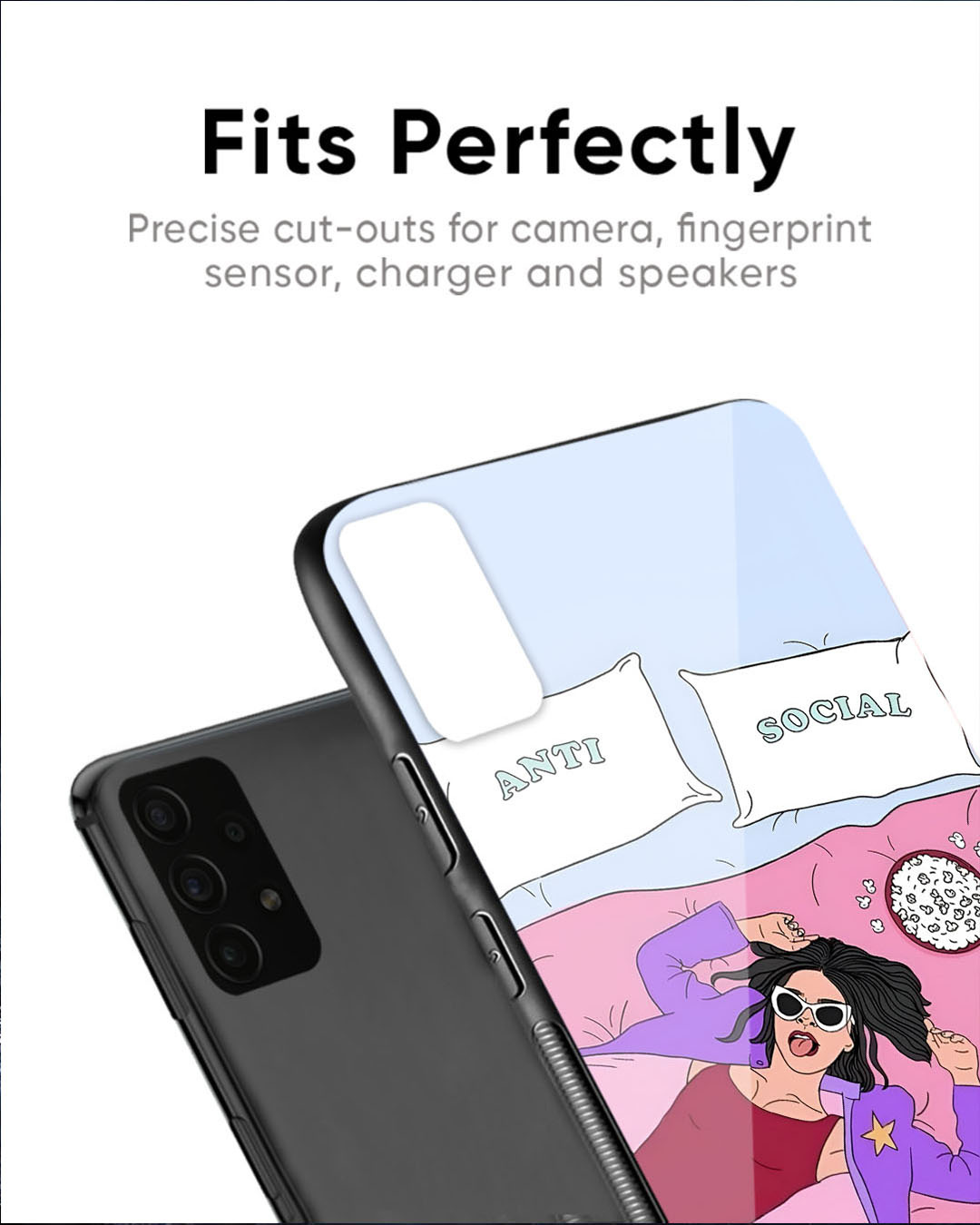 Shop Carefree Girl Premium Glass Case for Oppo F25 Pro 5G(Shock Proof, Scratch Resistant)-Back