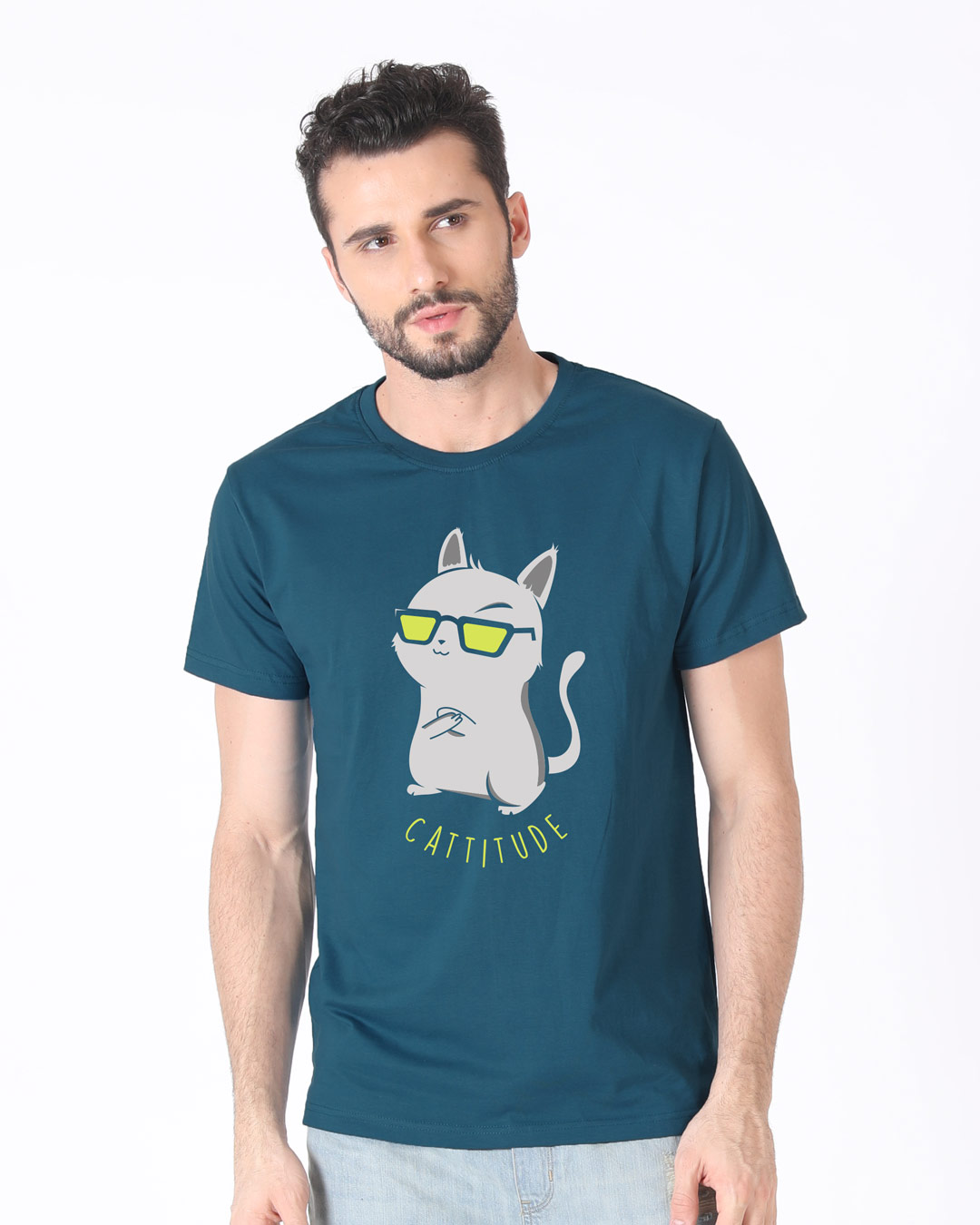 Shop Catittude Half Sleeve T-Shirt-Back