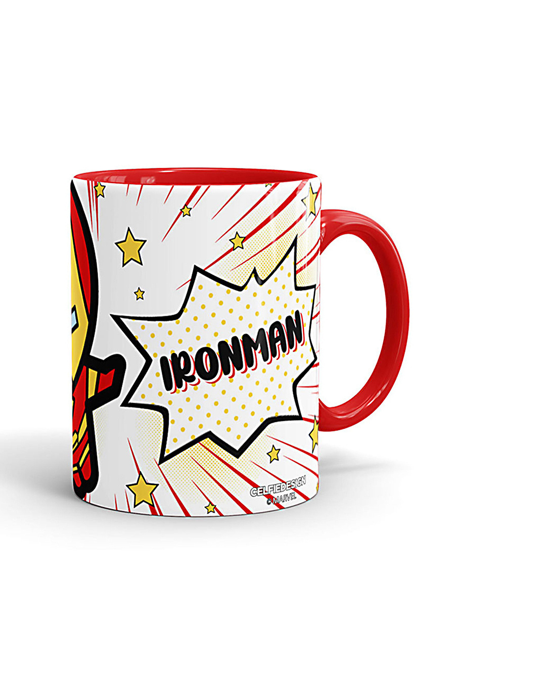 Shop Avengers Ironman Kawaii Ceramic Mug,  (320ml,  Red , Single Piece)-Back