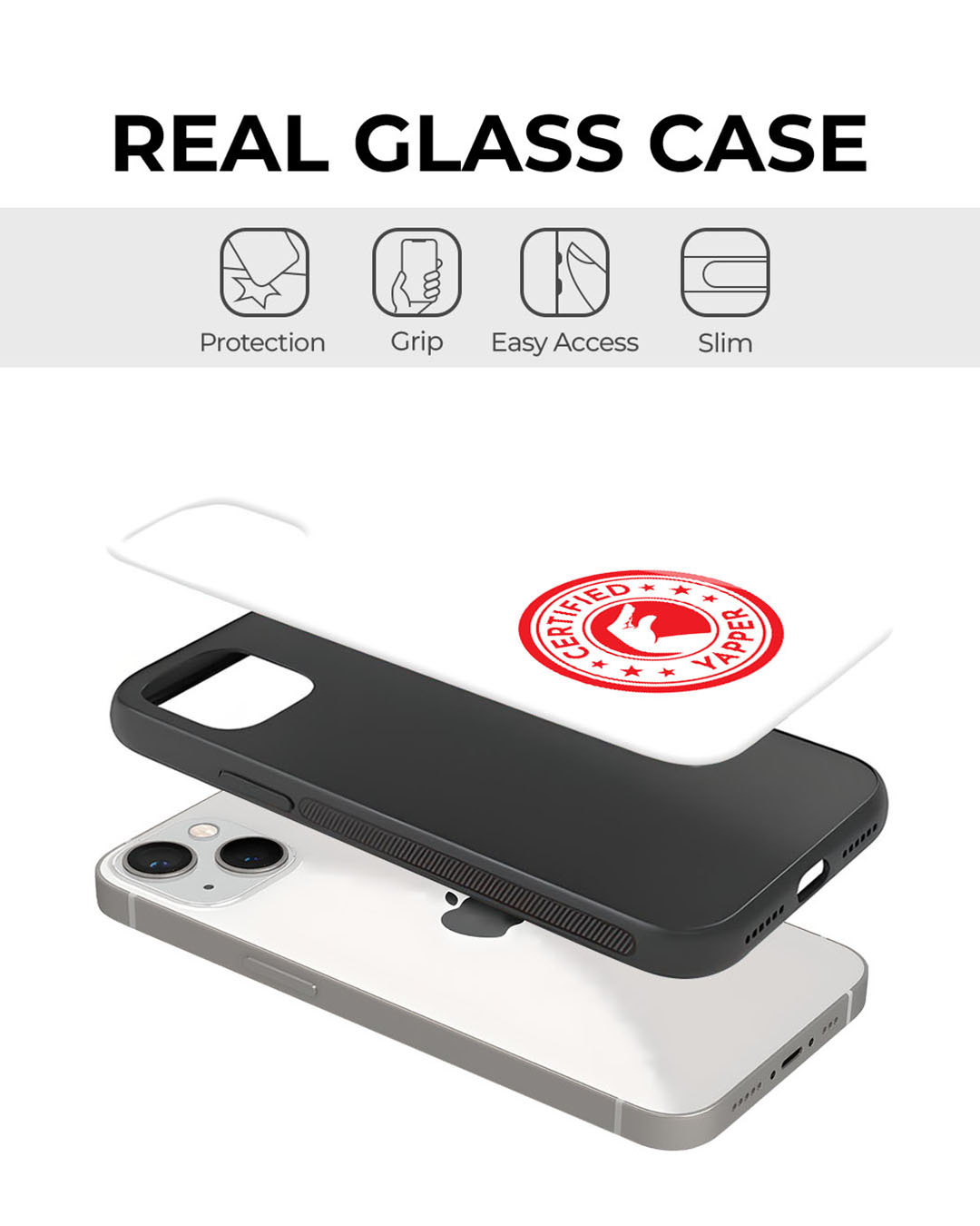 Shop Certified Yapper Premium Glass Cover for Apple iPhone 12-Back