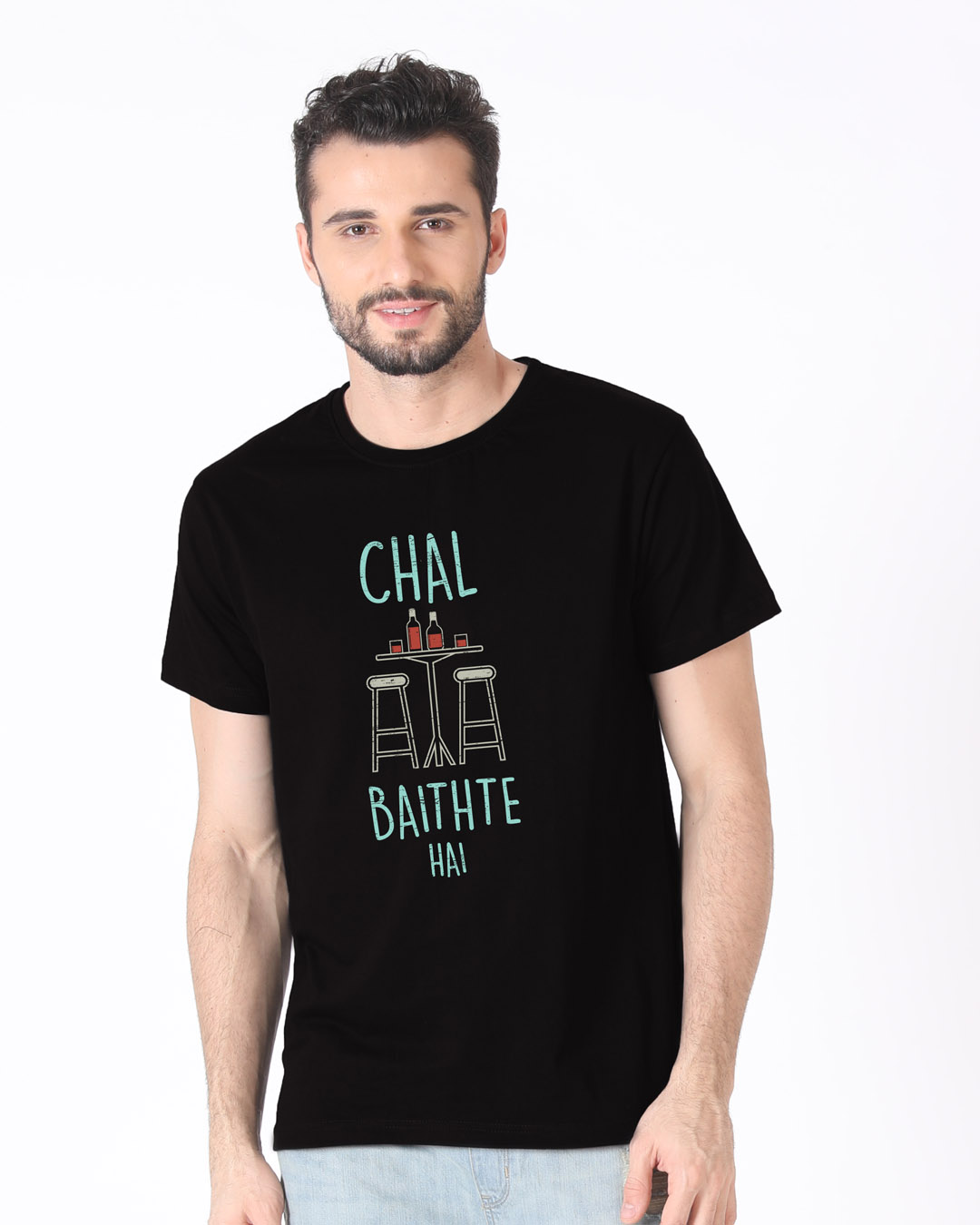 Shop Chal Baithte Hai Half Sleeve T-Shirt-Back