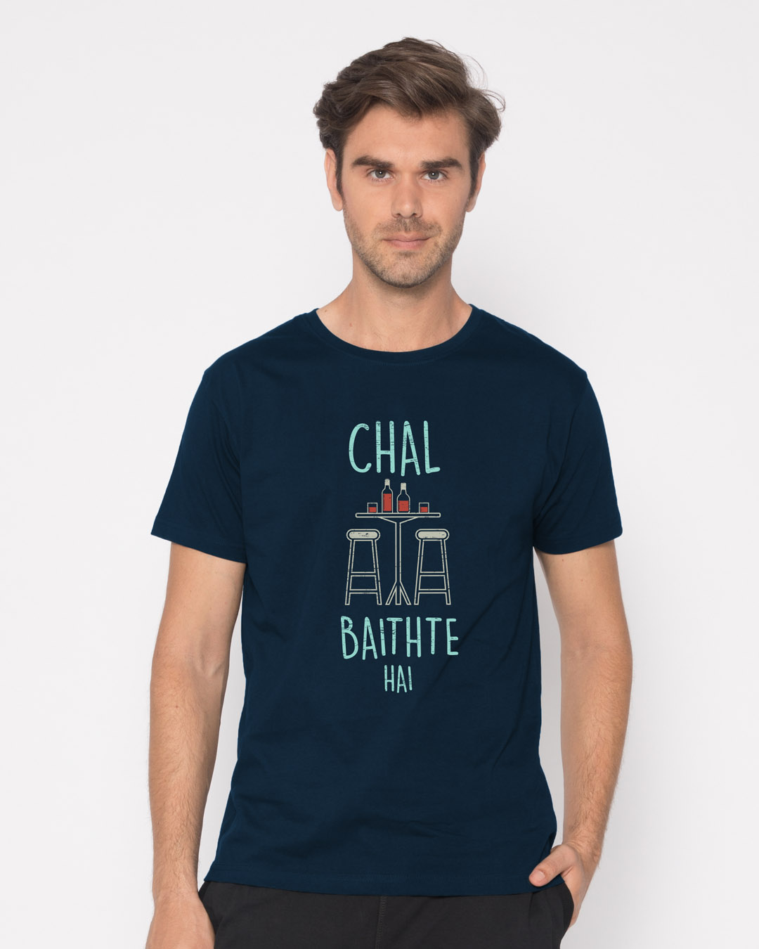 Shop Chal Baithte Hai Half Sleeve T-Shirt-Back