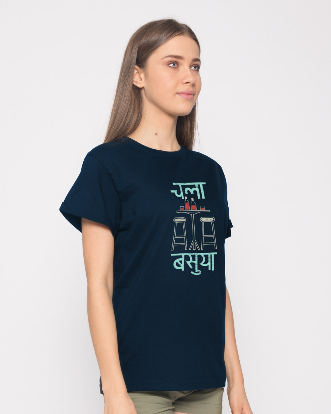 Shop Chala Basuya Boyfriend T-Shirt-Back