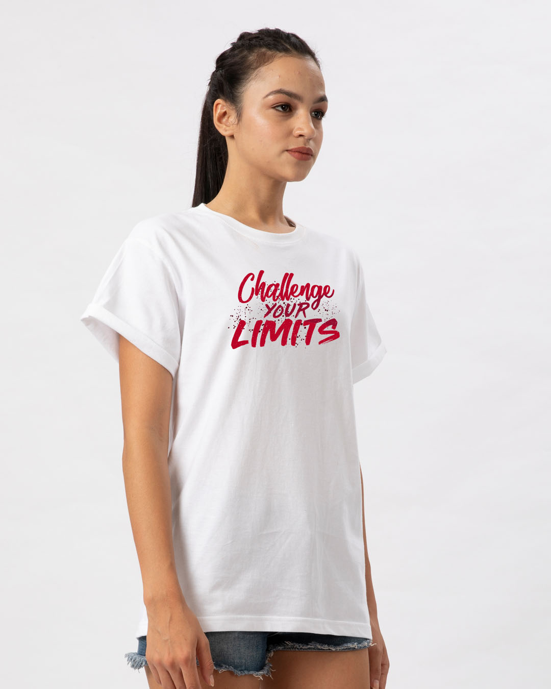 Shop Challenge Your Limits Boyfriend T-Shirt-Back