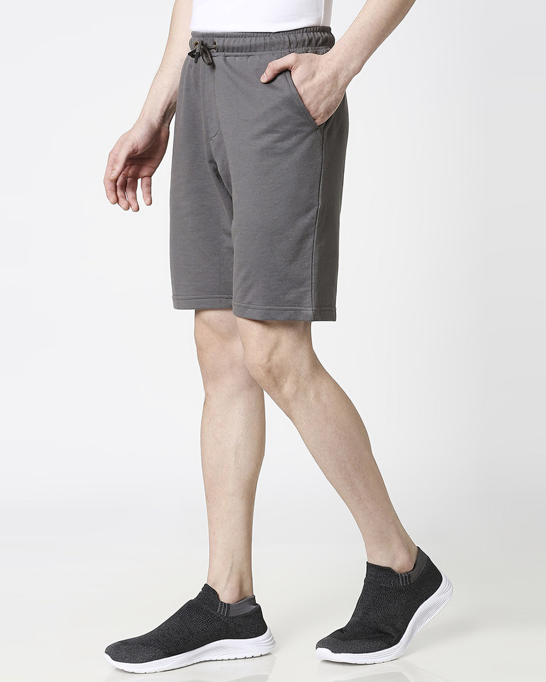 Shop Charcoal Grey Casual Shorts-Back