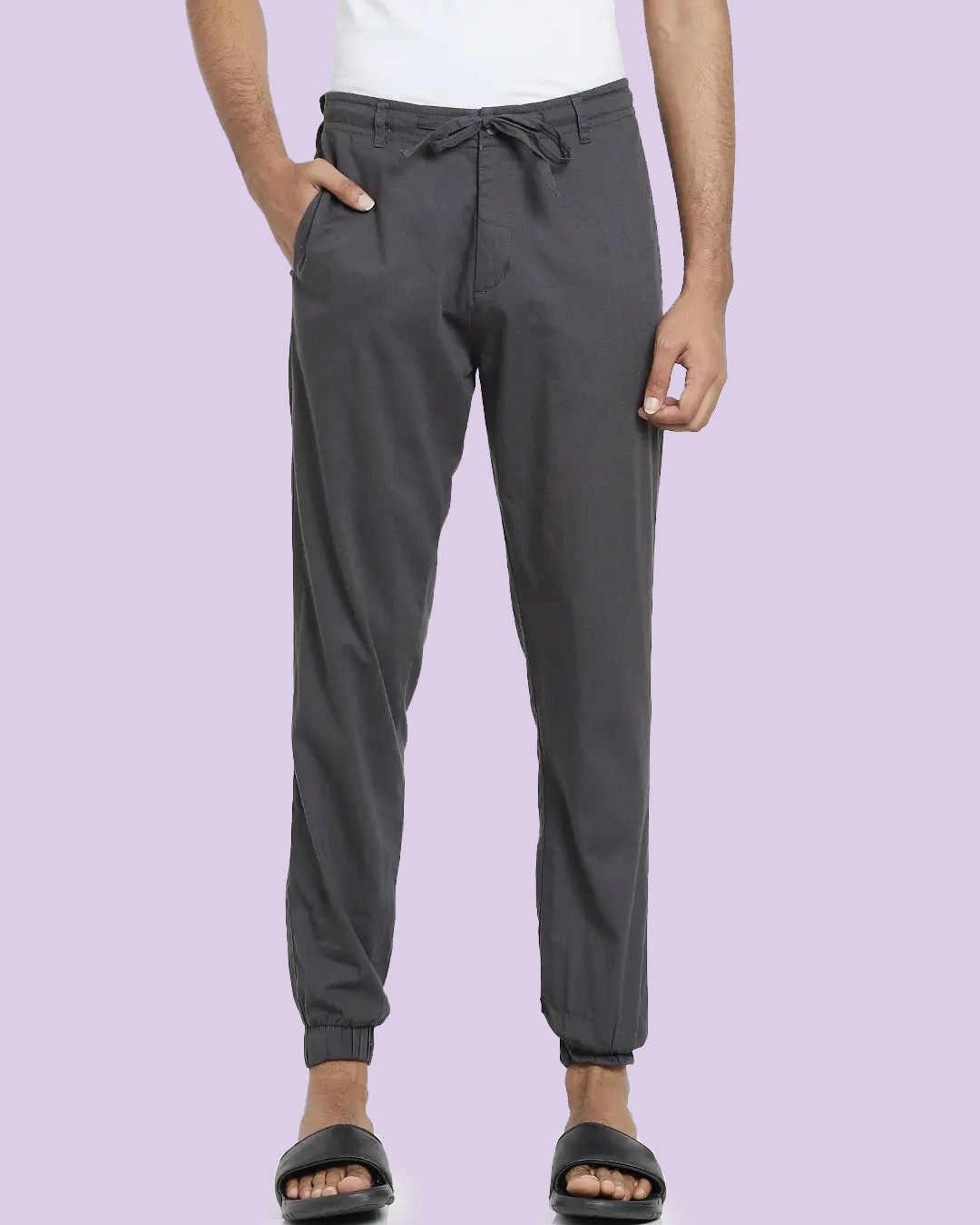 Buy Charcoal Grey Cotton Joggers Pants 