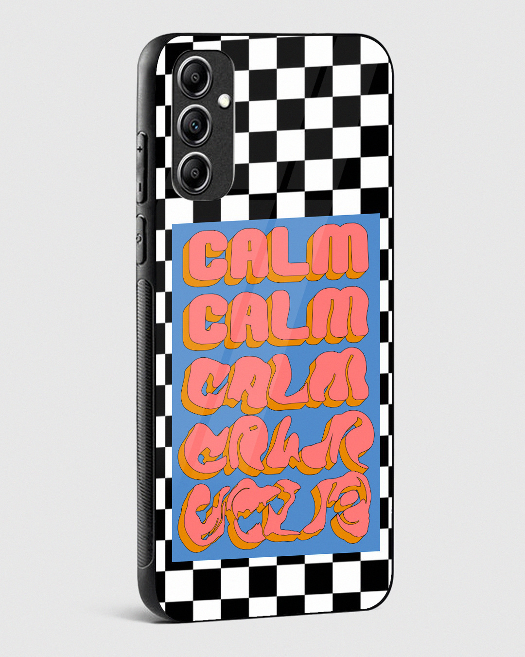 Shop Checkered Calm Premium Glass Case for Samsung Galaxy A34 5G-Back