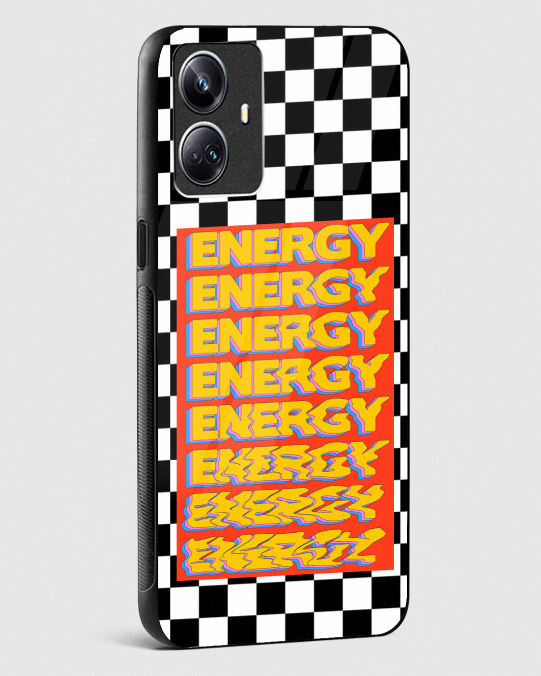 Shop Checkered Energy Premium Glass Case for Realme 10 Pro Plus 5G-Back