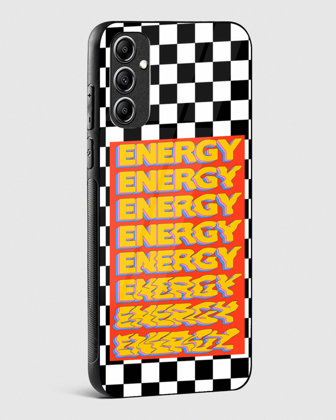 Shop Checkered Energy Premium Glass Case for Samsung Galaxy A34 5G-Back