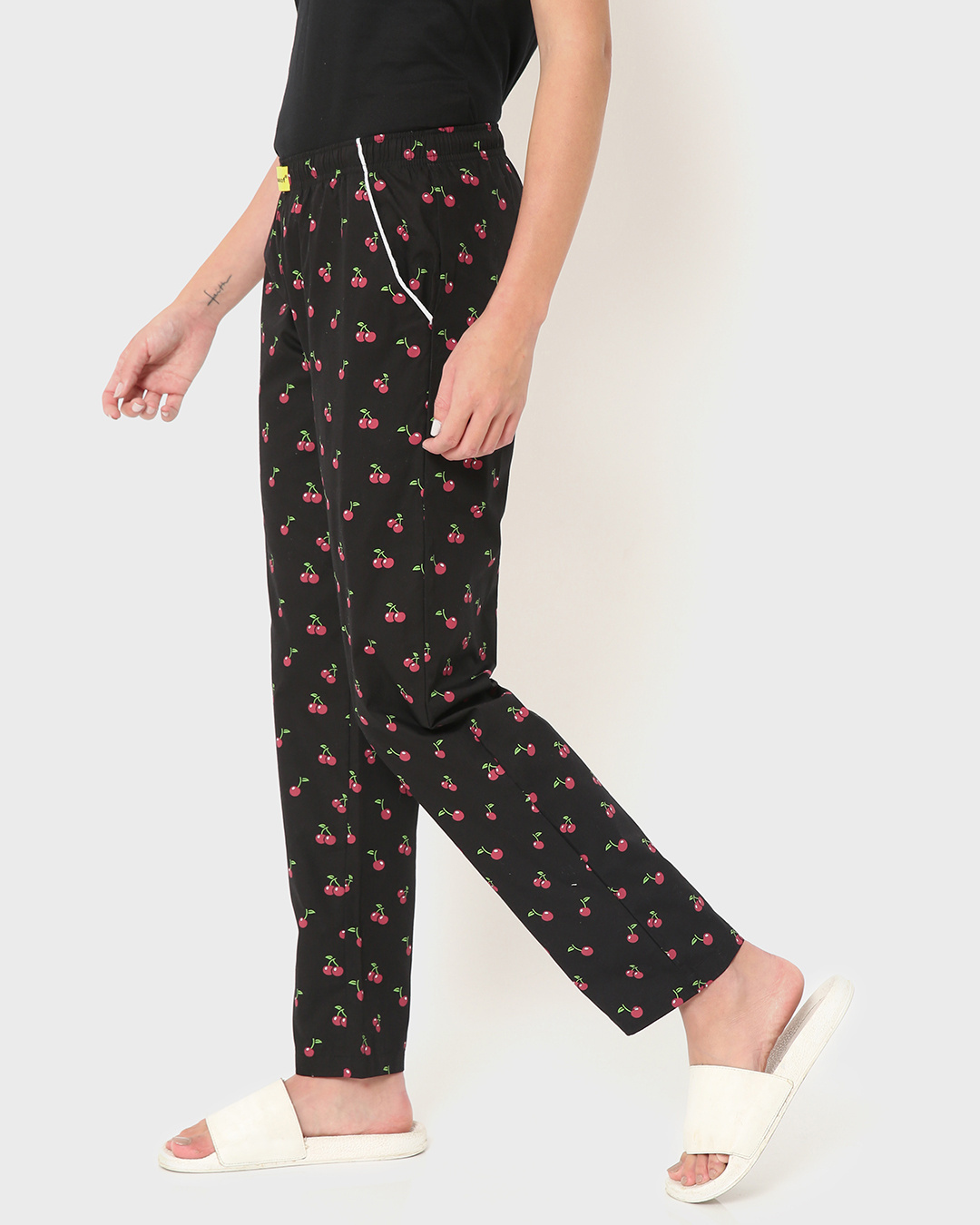 Shop Women's Black Cherry Crush AOP Pyjamas-Back