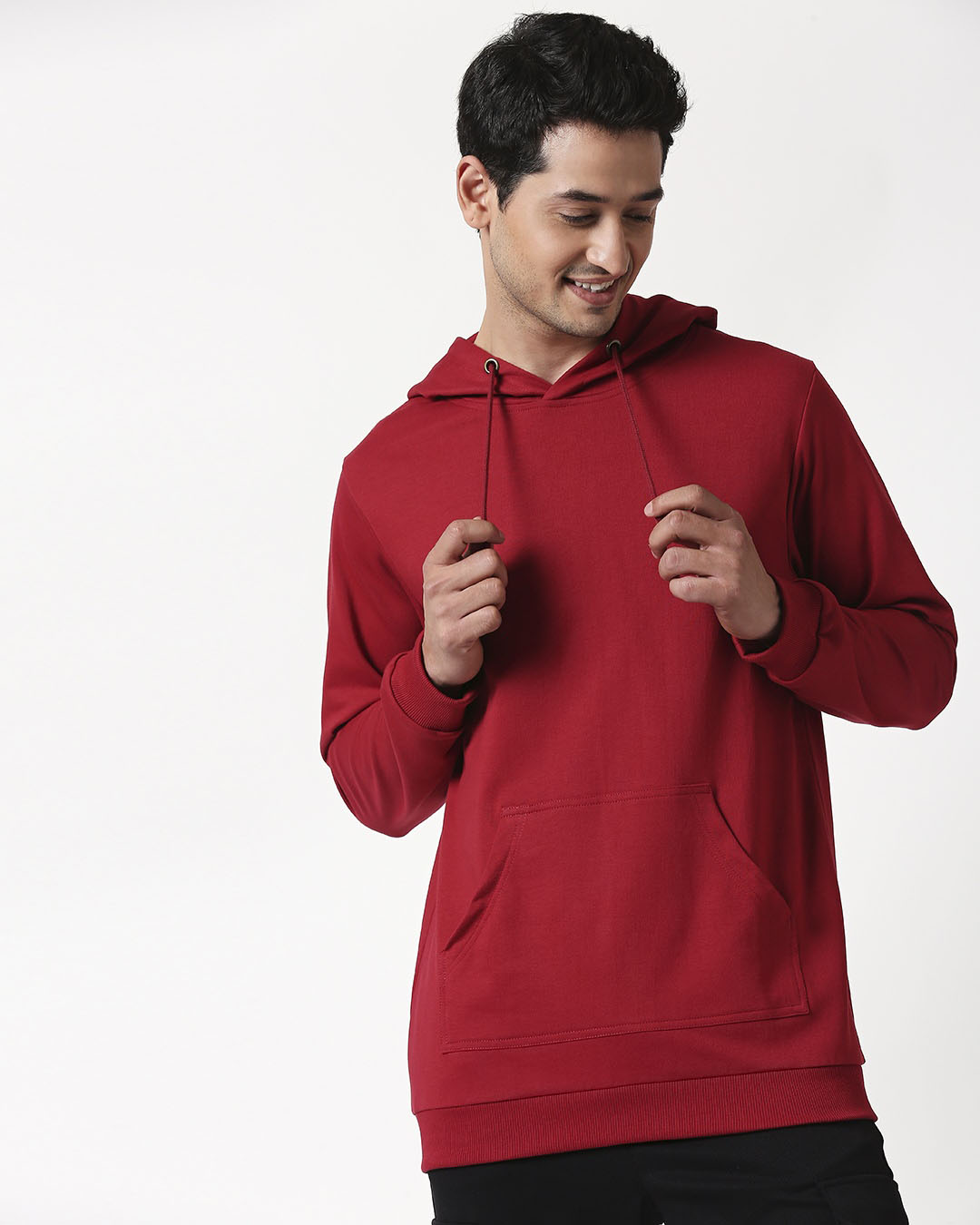 Shop Cherry Red Basic Hoodie-Back