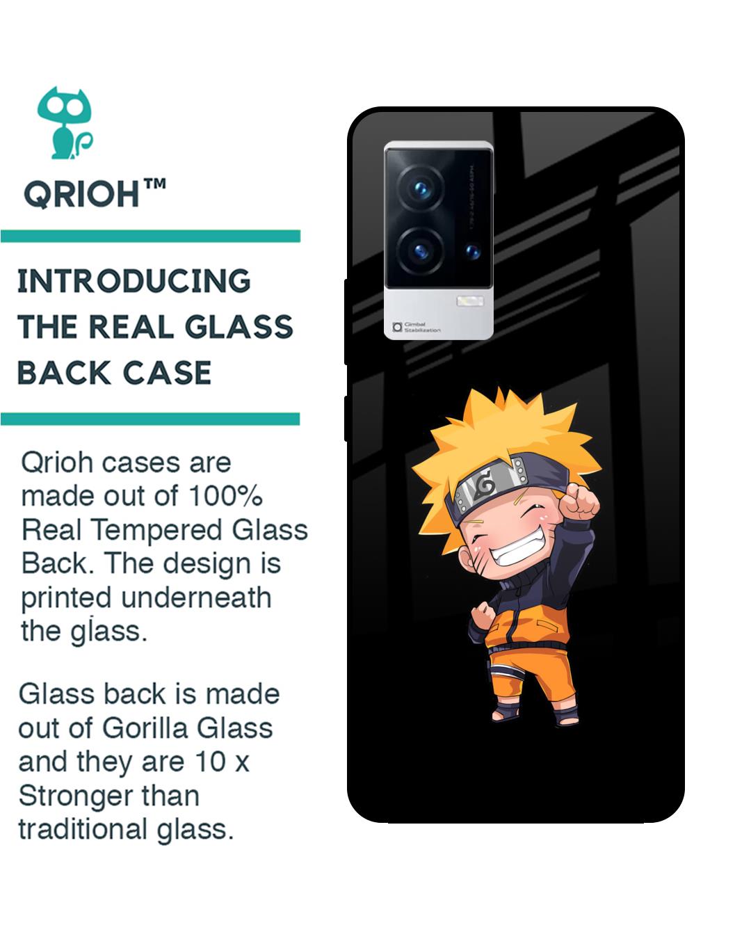 Shop Chibi Naruto Premium Glass Case for IQOO 9 5G (Shock Proof,Scratch Resistant)-Back