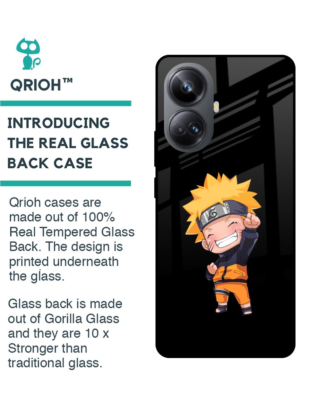 Shop Chibi Naruto Premium Glass Case for Realme 10 Pro+ 5G(Shock Proof, Scratch Resistant)-Back