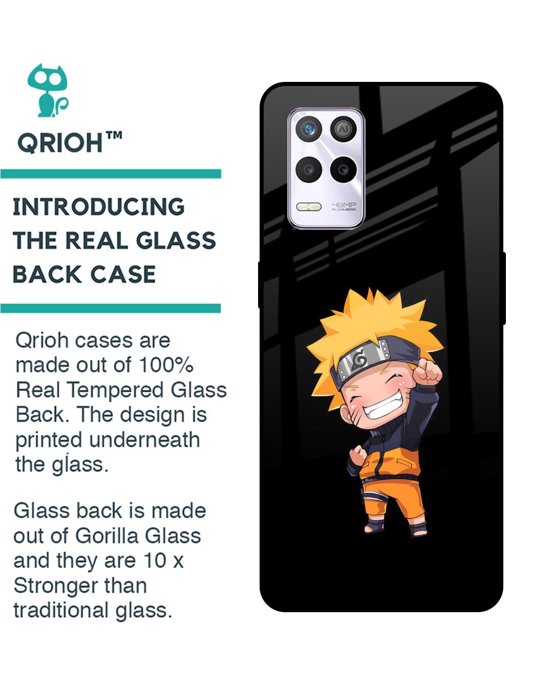 Shop Chibi Naruto Premium Glass Case for Realme 9 5G(Shock Proof, Scratch Resistant)-Back