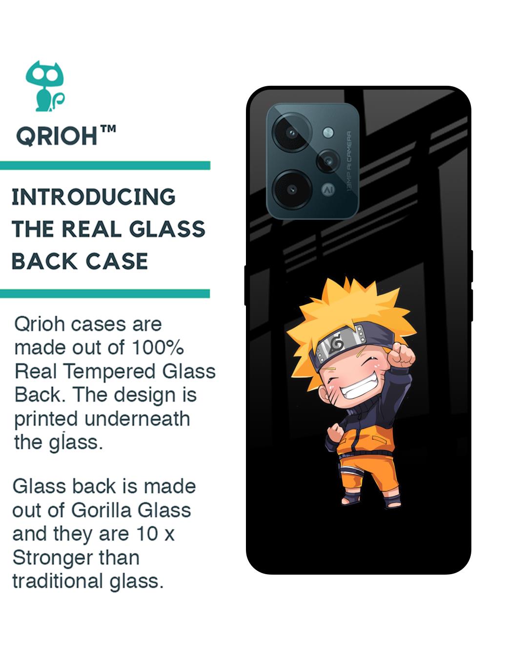 Shop Chibi Naruto Premium Glass Case for Realme C31(Shock Proof, Scratch Resistant)-Back