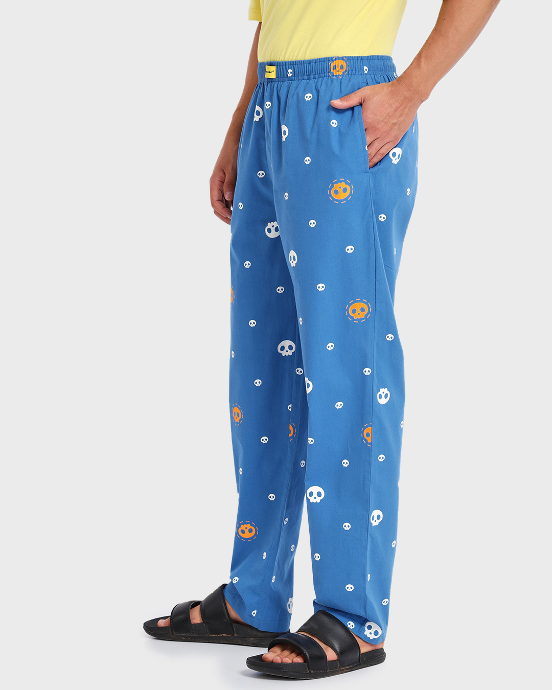 Shop Men's Blue Chibi Skulls All Over Printed Pyjamas-Back
